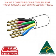 8M OF 7 CORE WIRE CABLE TRAILER BOAT TRUCK CARAVAN CAR WIRING LED LIGHT ROLL 